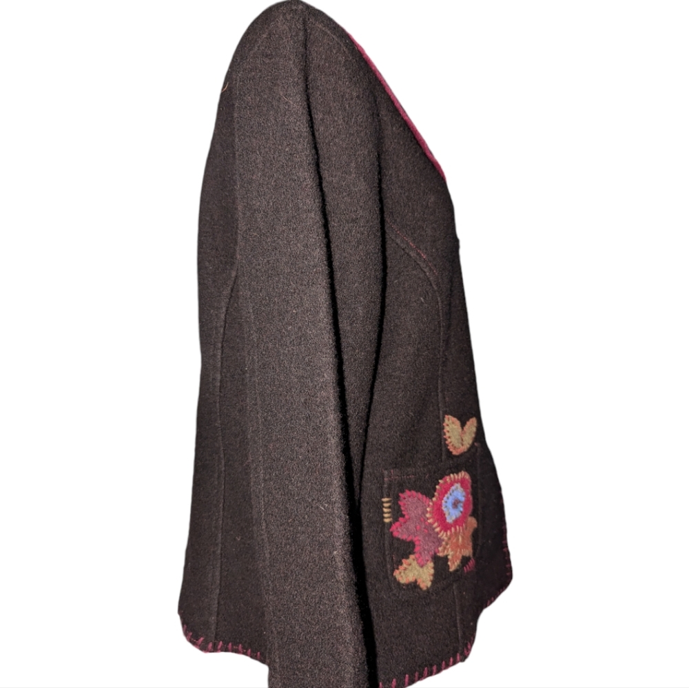 Nomadic Traders Boiled Wool Jacket With Floral Ap… - image 2